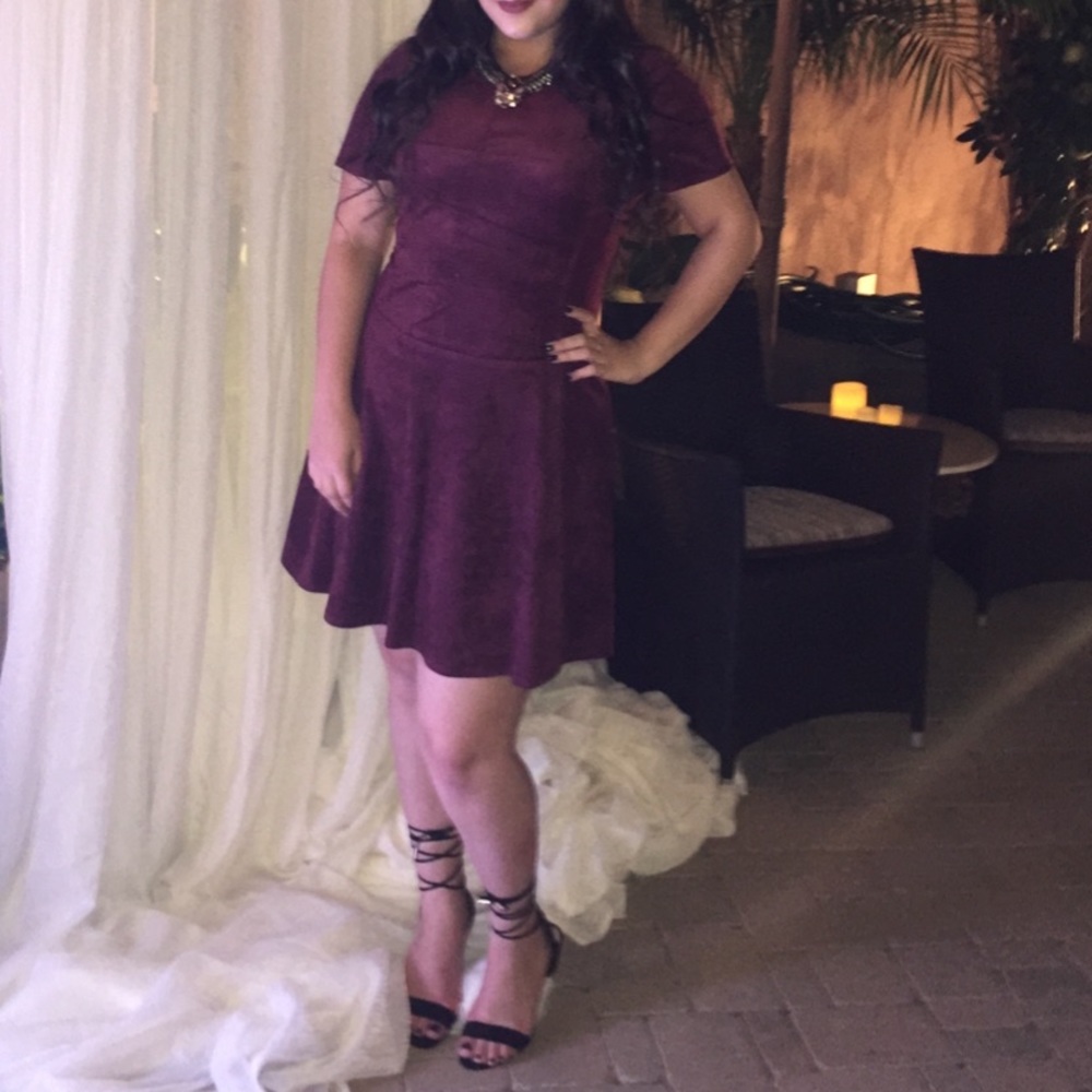 Burgundy velvet dress